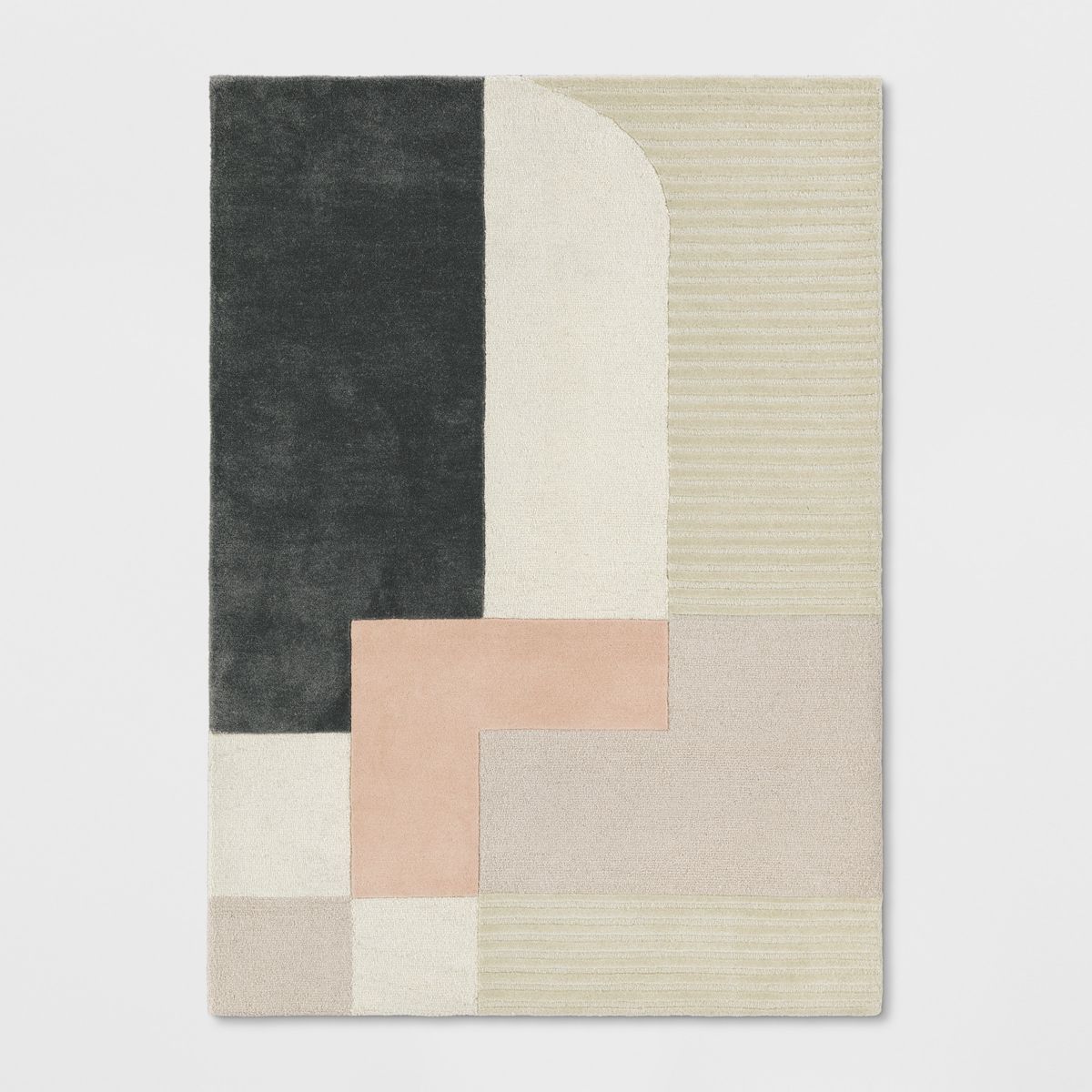 5'x7' Block Tufted Area Rug Pink/Tan/Black - Project 62™ | Target