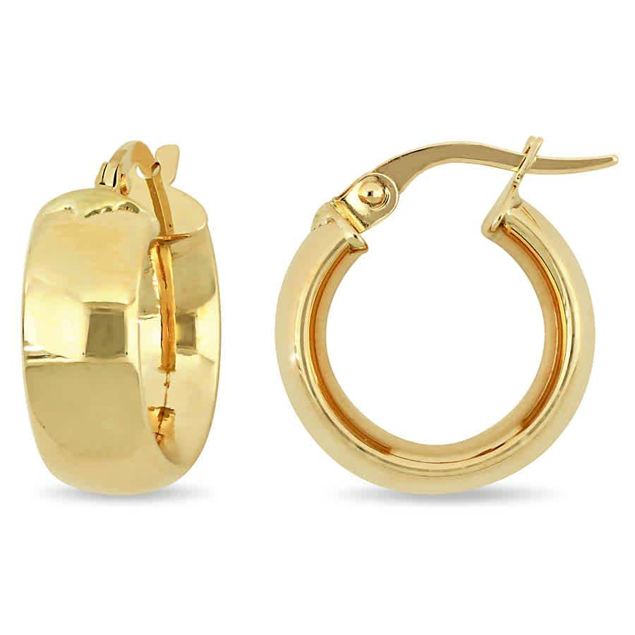AMOUR 15mm Satin Finish Hoop Earrings In 10K Yellow Gold | Jomashop.com & JomaDeals.com