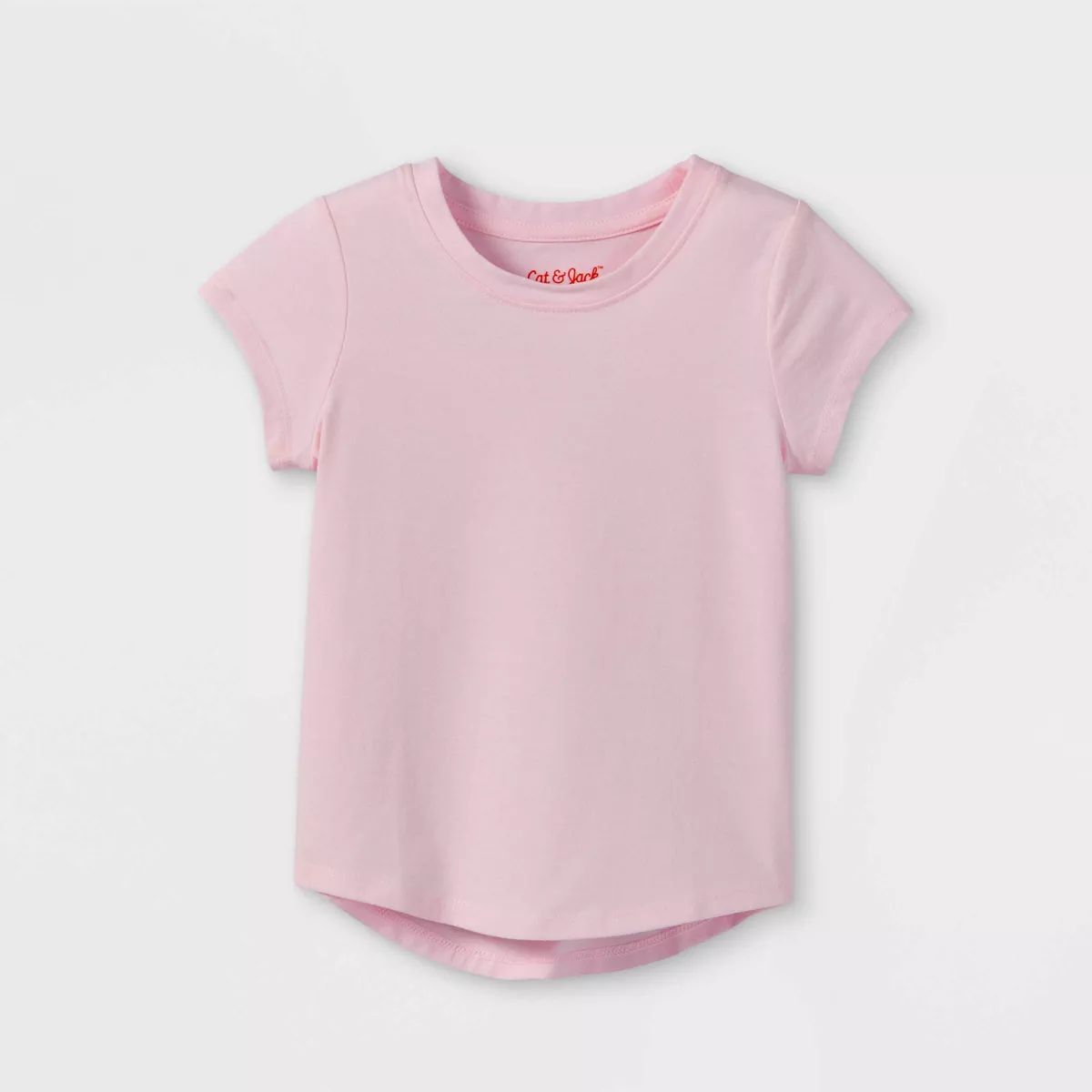 Toddler Girls' Solid Knit Short Sleeve T-Shirt - Cat & Jack™ Light Pink 3T | Target