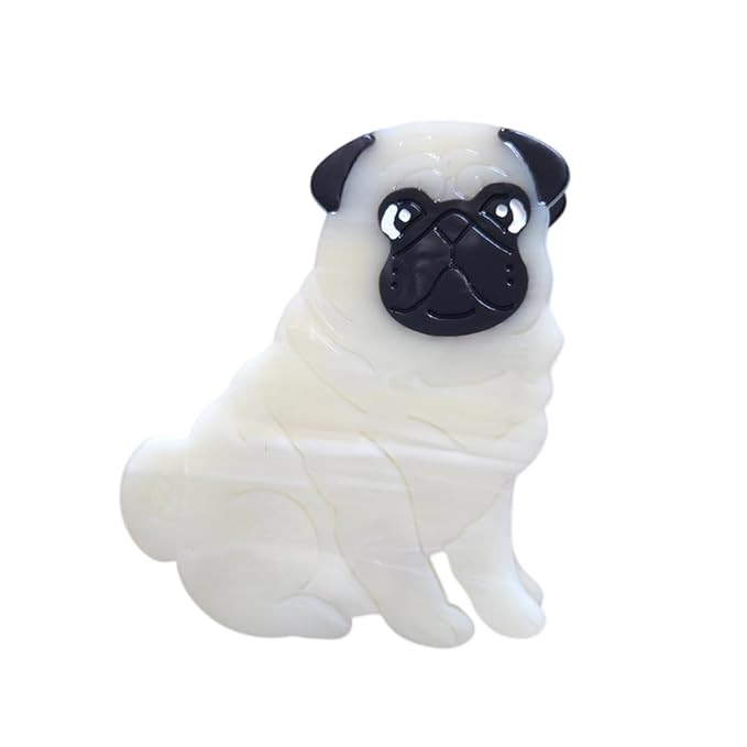 Pug Dog Hair Clips,Small Claw Clips for Girls,Acetate Hair Clips for Women,S5 | Amazon (US)