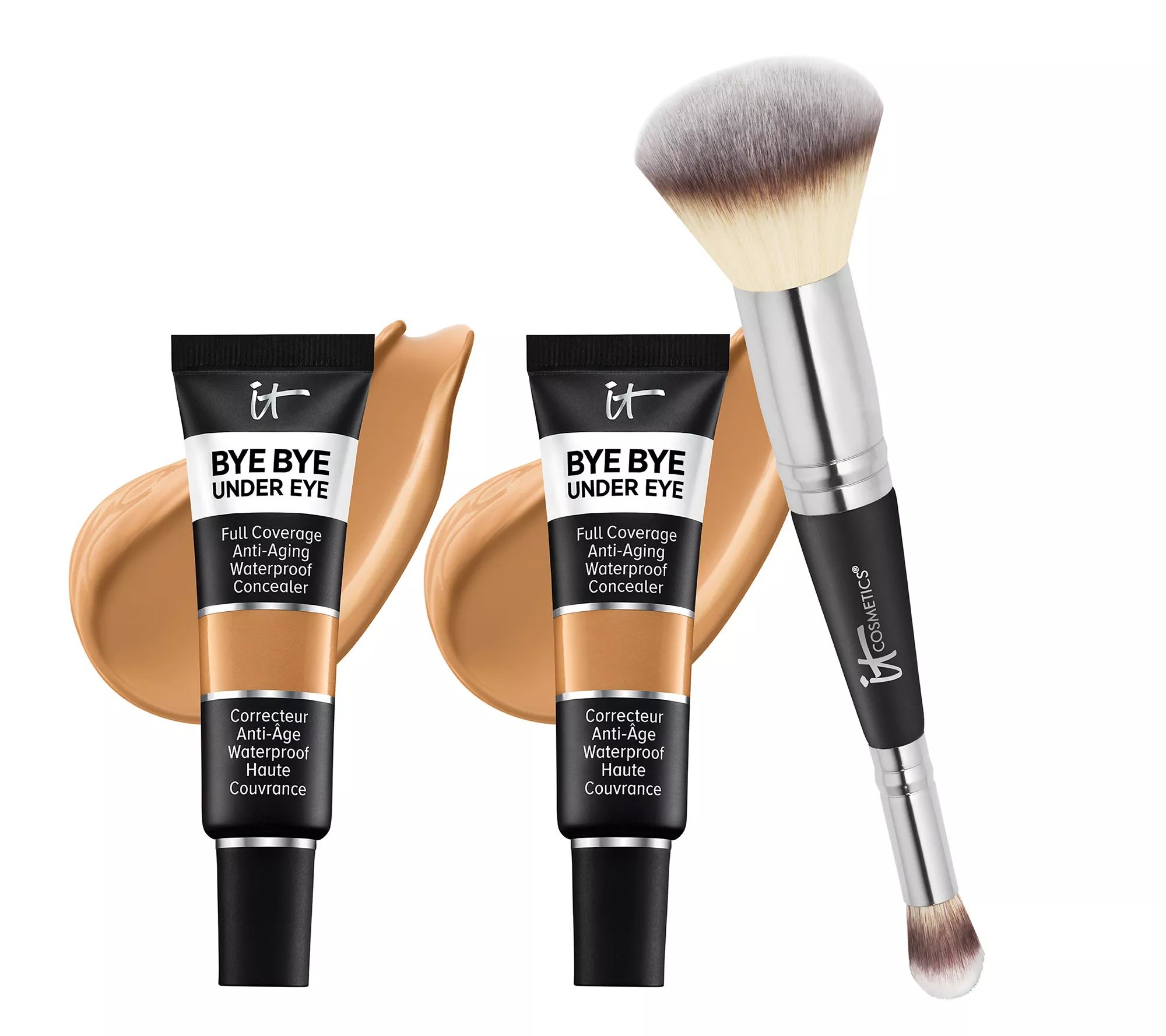 IT Cosmetics Bye Bye Under Eye Anti-Aging Concealer Duo w/ Luxe Brush | QVC