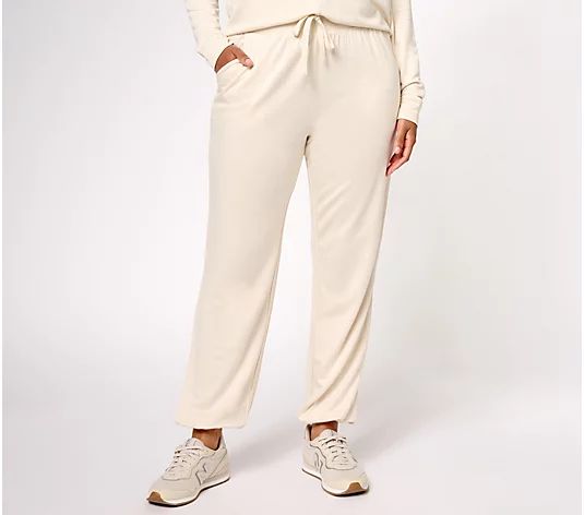 Girl With Curves Luxe French Terry Blouson Leg Pant - QVC.com | QVC