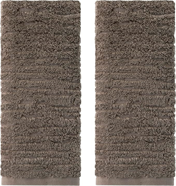 SKL Home CloudSoft Cotton Luxury Hand Towel 2pc Set for Bath/Kitchen/Bar & Gift, Mink Brown | Amazon (US)