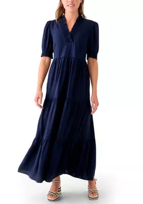 Crown & Ivy™ Women's Smocked Ruffle Neck Dress | Belk