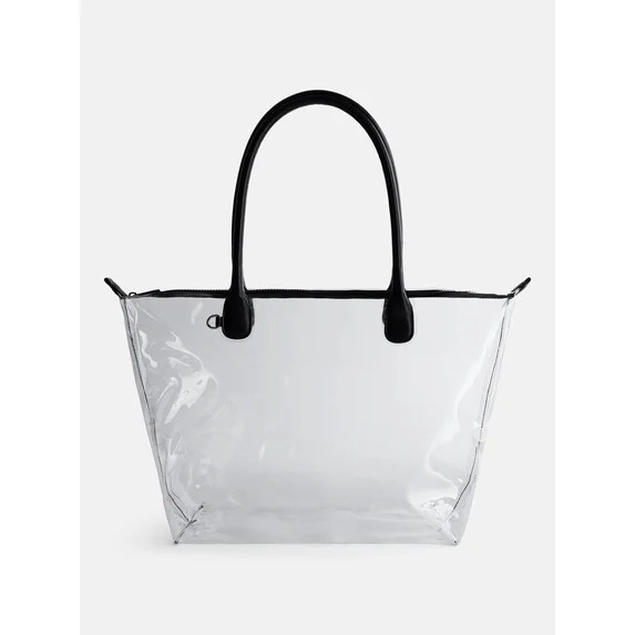 No Boundaries Women's Game Day Clear Tote Bag, Black | Walmart (US)