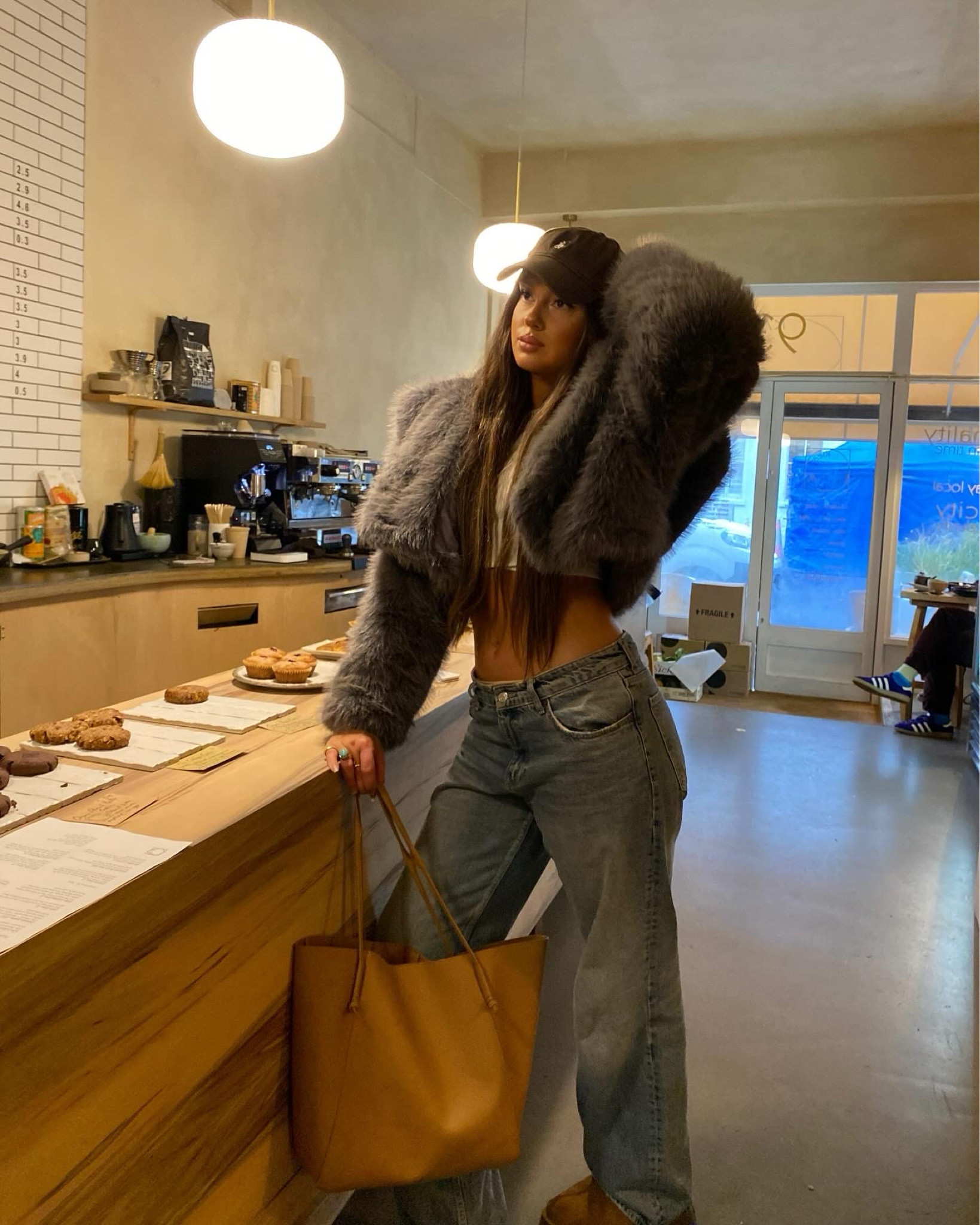 Cosy girl vibes 🧸 faux fur coat, cropped coat, cropped jacket, faux fur jacket, Ralph Lauren cap, oversized jeans, ugg, Uggs, ugg tazz, tote bag, camel bag, tan bag, trendy outfit, Pinterest outfit 

#LTKSeasonal #LTKHoliday #LTKeurope