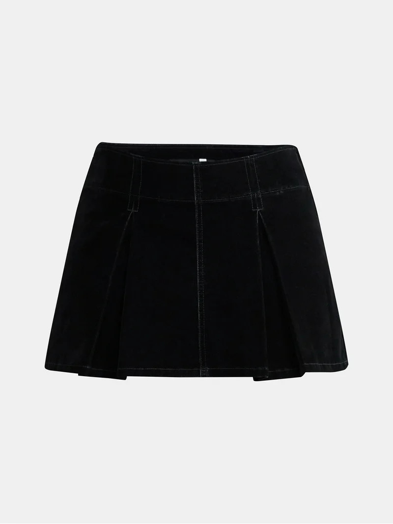 Madden NYC Women's Flocked Pleated Mini Skort, Sizes XXS-XXL - Walmart.com | Walmart (US)