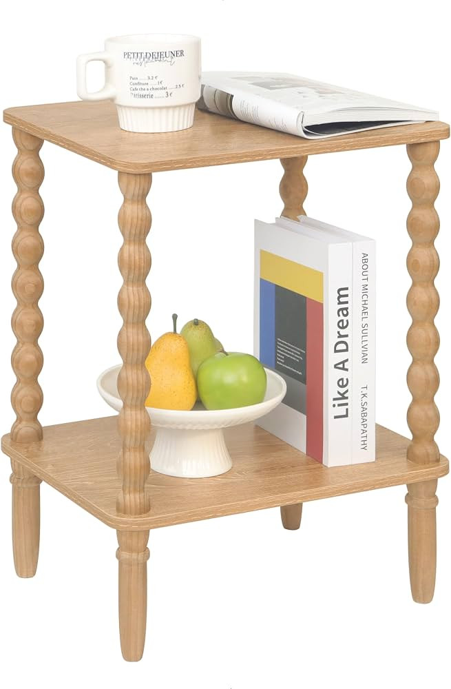 Fultyle Small End Table, Couch Side Table with 2-Tier Storage Shelf, Wood Coffee Table for Bedroo... | Amazon (US)