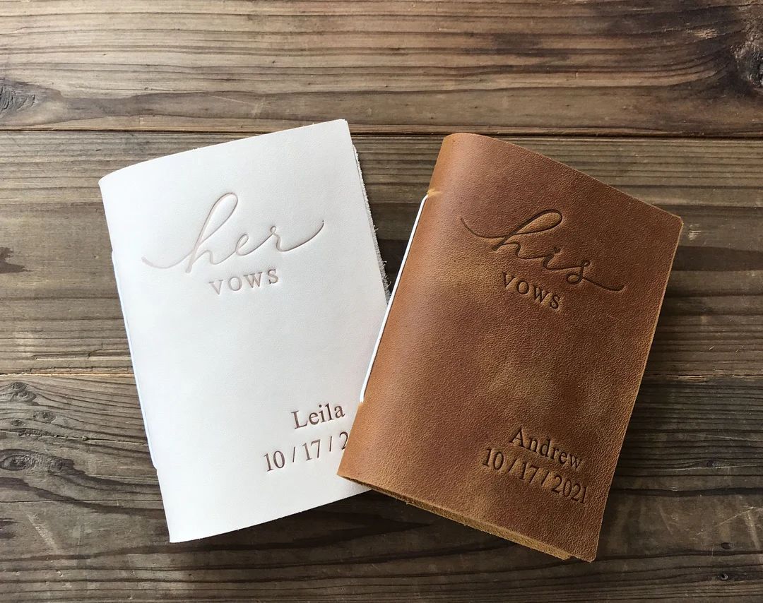 His and Her Vow Books, Leather Vows Book ,custom Vows Booklet, Personalized Gift - Etsy | Etsy (US)