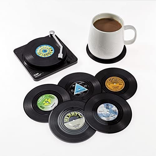 Retro Music Coasters with Vinyl Record Player Holder Creative Heat-Resistant Nonslip Pads Music L... | Amazon (US)