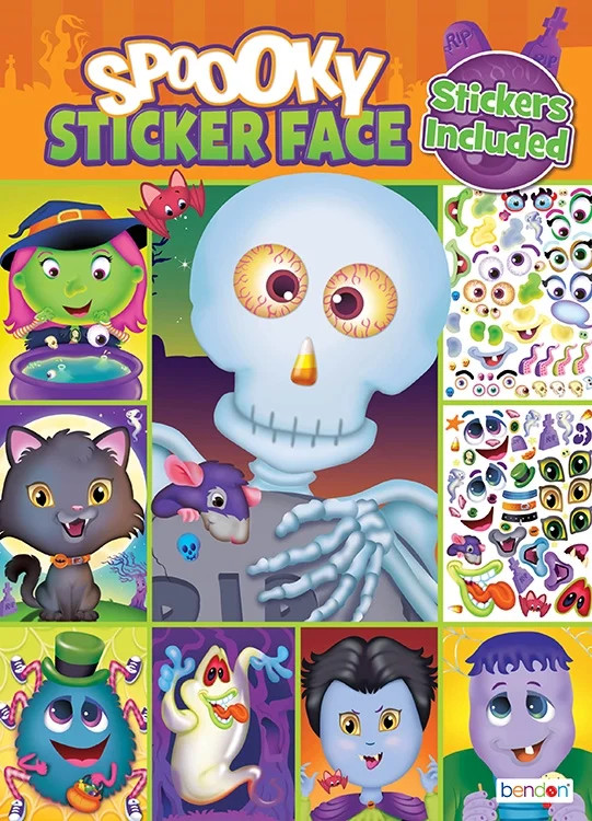 Spooky Create-a-Face Sticker Activity Book - 16 Pages and Stickers, Paperback - Trick-or-Treat Ha... | Walmart (US)