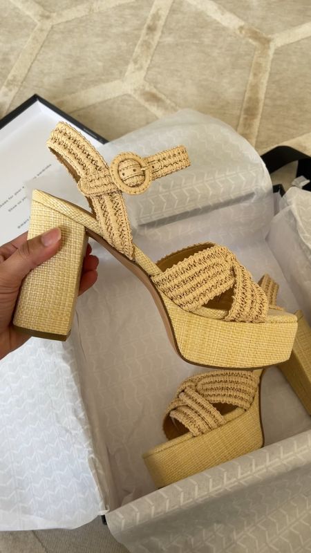 How cute are these Marc fisher raffia platforms. Take 20% OFF with code: HAUTE20
…
#springshoes #marcfisher #sandals #heels 

#LTKshoecrush #LTKSeasonal