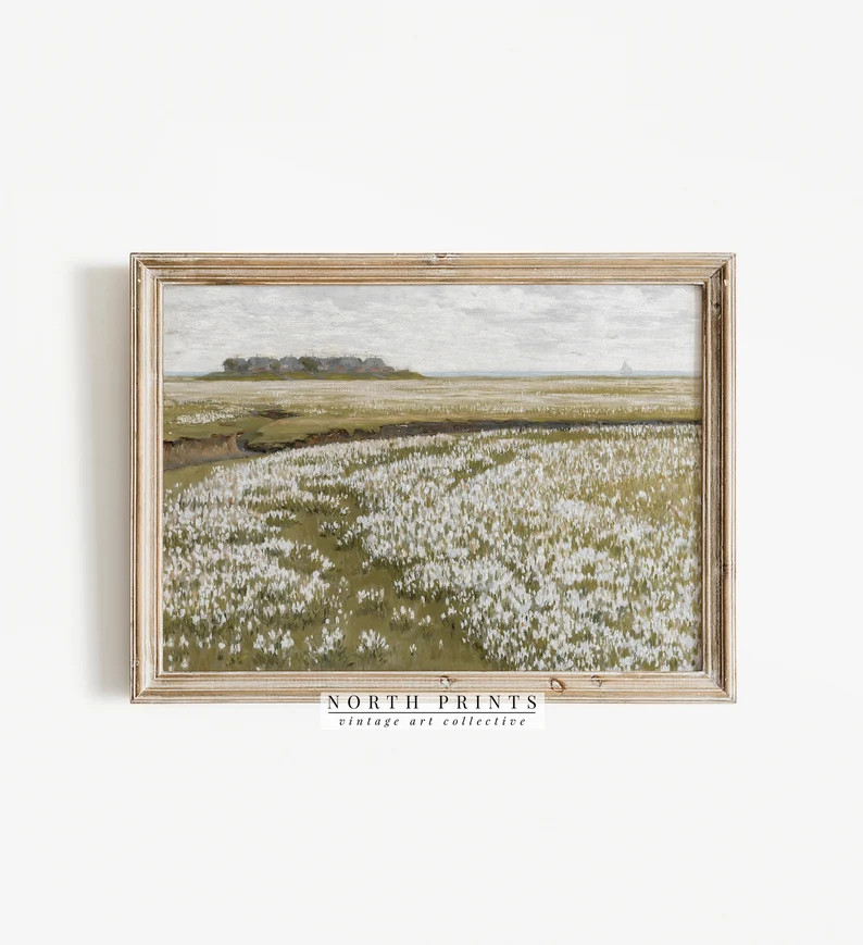Spring Meadow Painting  Vintage Landscape Print  Country - Etsy | Etsy (US)