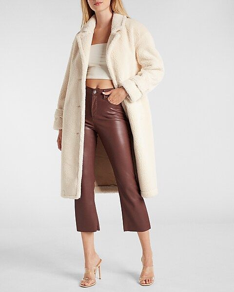 Faux Shearling Button Front Coat | Express