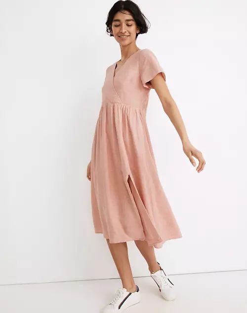 Linen-Blend Clara Midi Dress | Madewell