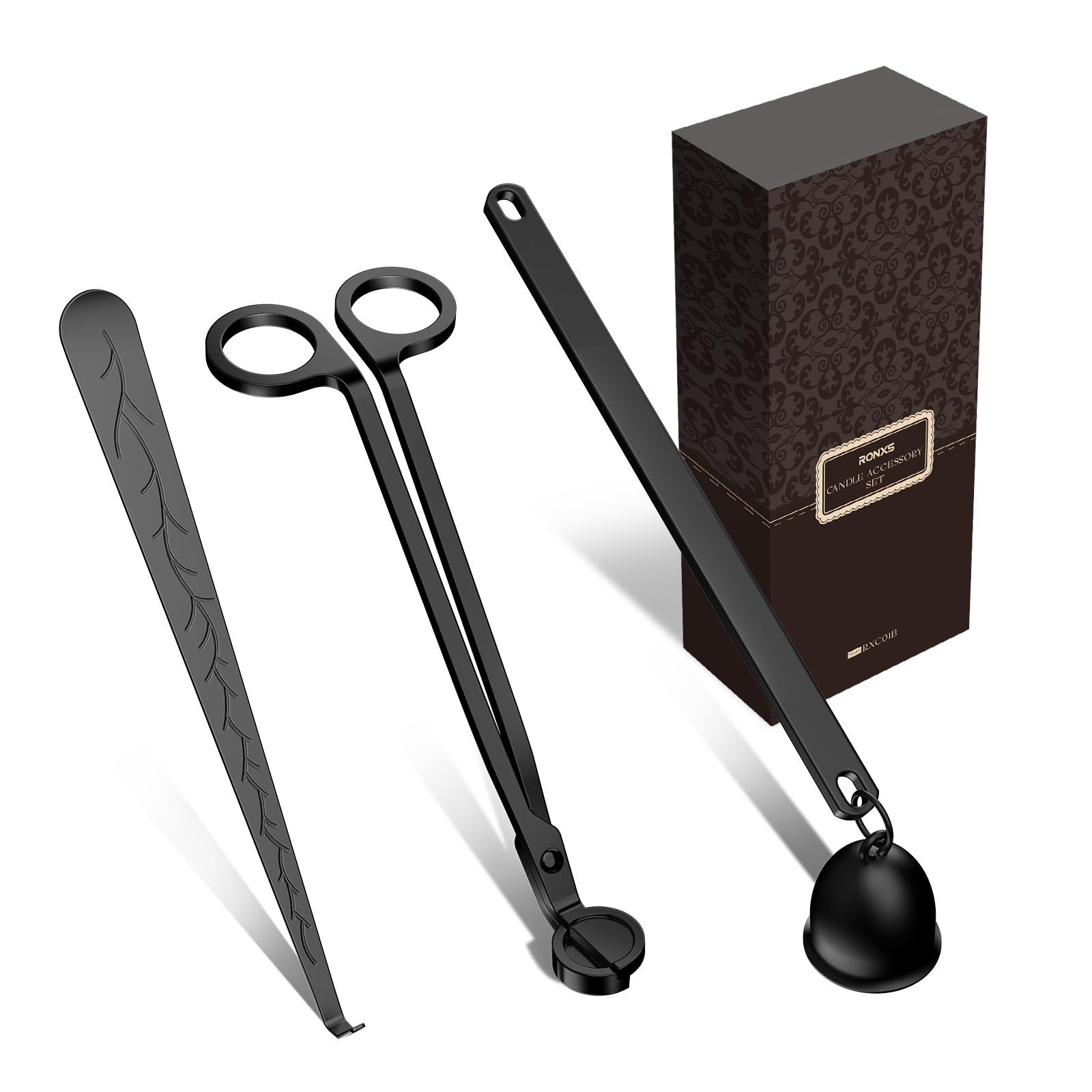 RONXS 3 in 1 Candle Accessory Set, Candle Wick Trimmer Cutter, Candle Snuffer Extinguisher, Wick ... | Amazon (US)