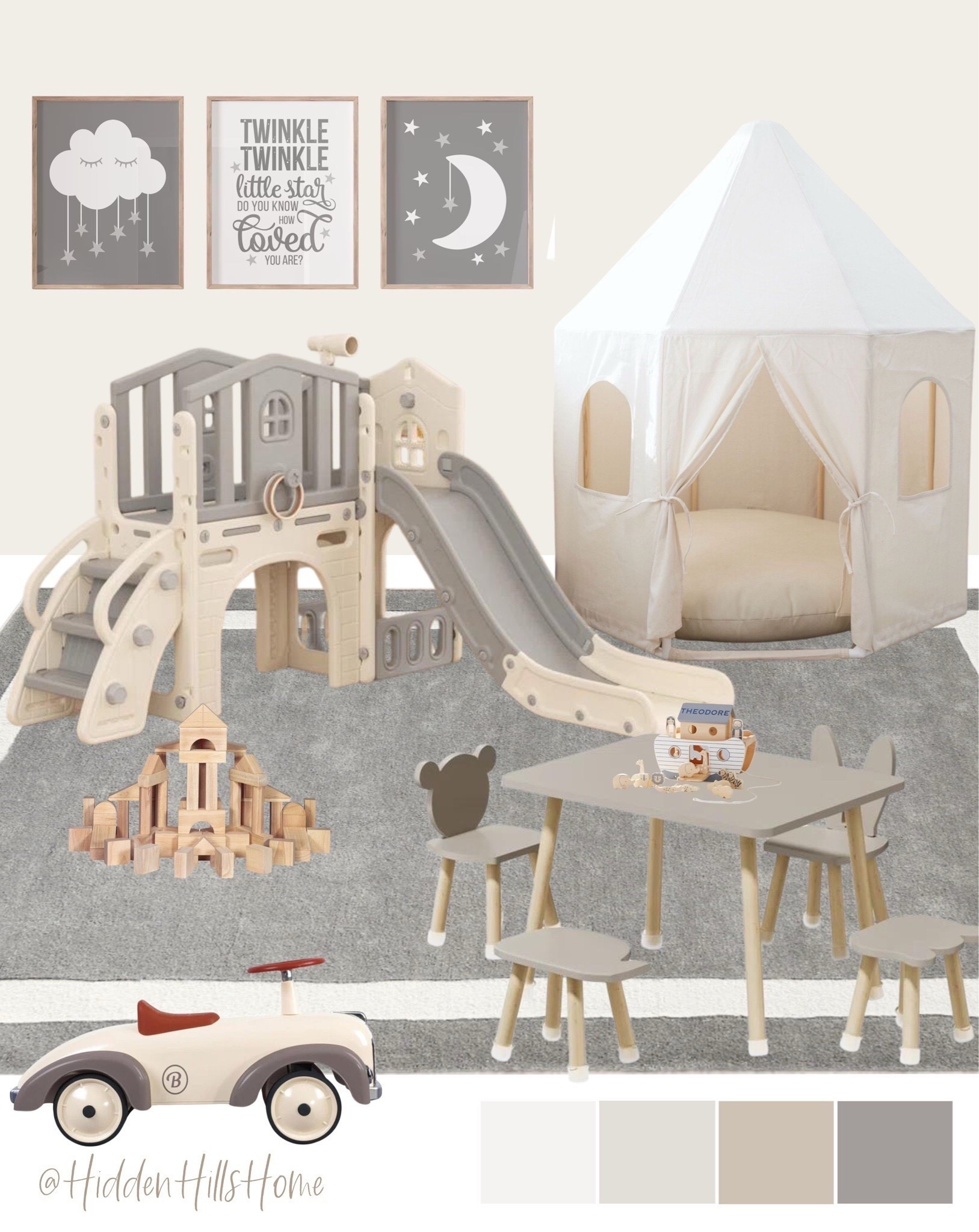 Playroom mood board, boys playroom design ideas, modern transitional gray playroom mood board, kids room ideas #playroom

#LTKHome #LTKSaleAlert #LTKKids