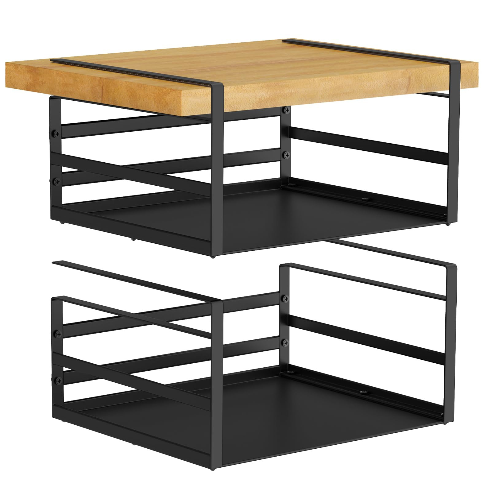 PEKGRIL 2 Pack Under Shelf Basket, Black Undershelf Storage Basket, Heavy Duty Slide-in Hanging S... | Amazon (US)