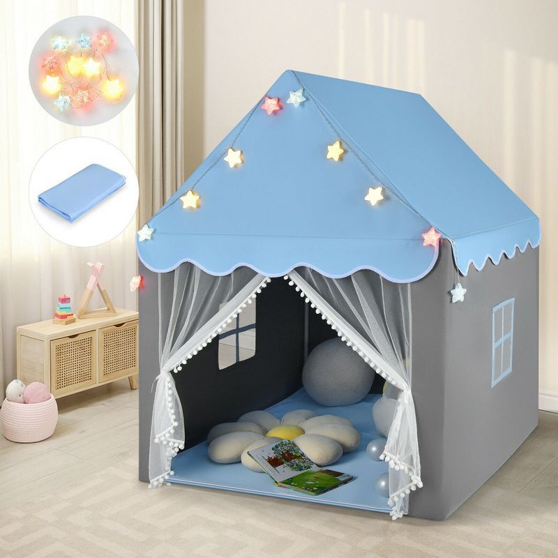 Costway Kids Playhouse Tent Large Castle Fairy Tent Gift w/Star Lights Mat | Target