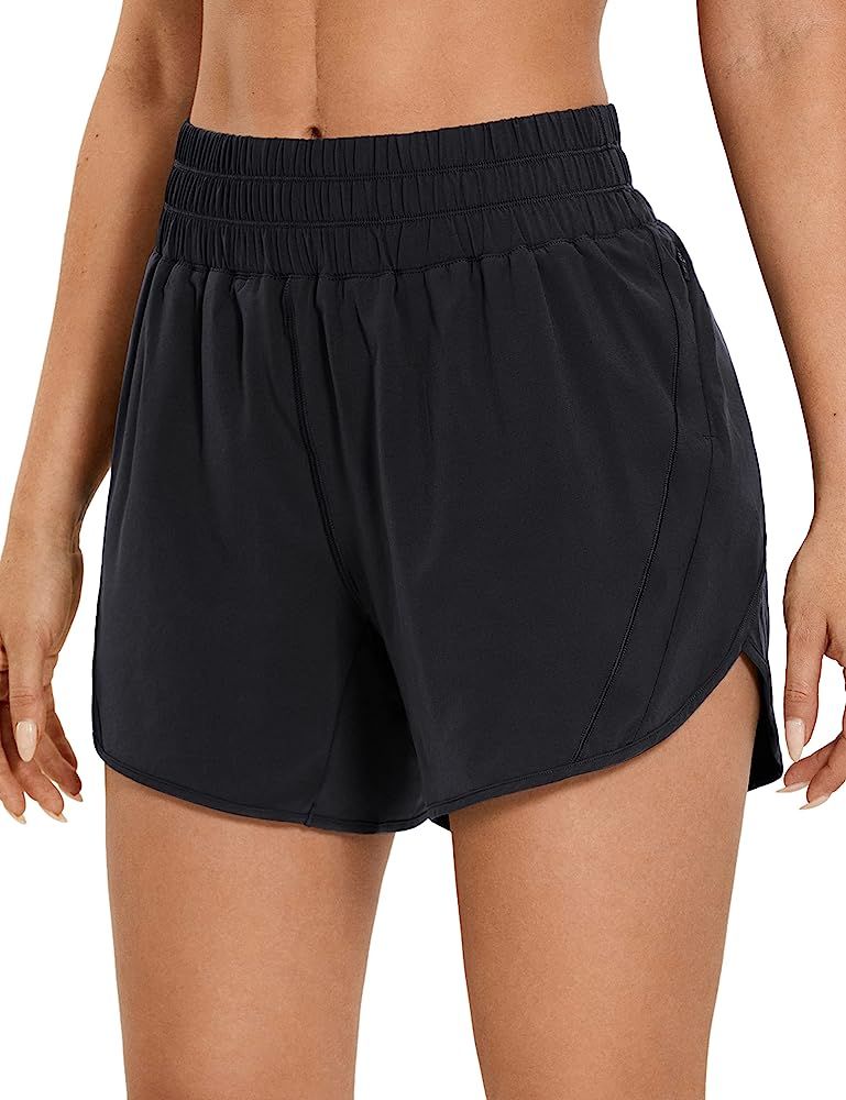 CRZ YOGA Womens Mid Waisted Running Shorts Liner - 5'' Quick Dry Athletic Sport Workout Track Sho... | Amazon (US)