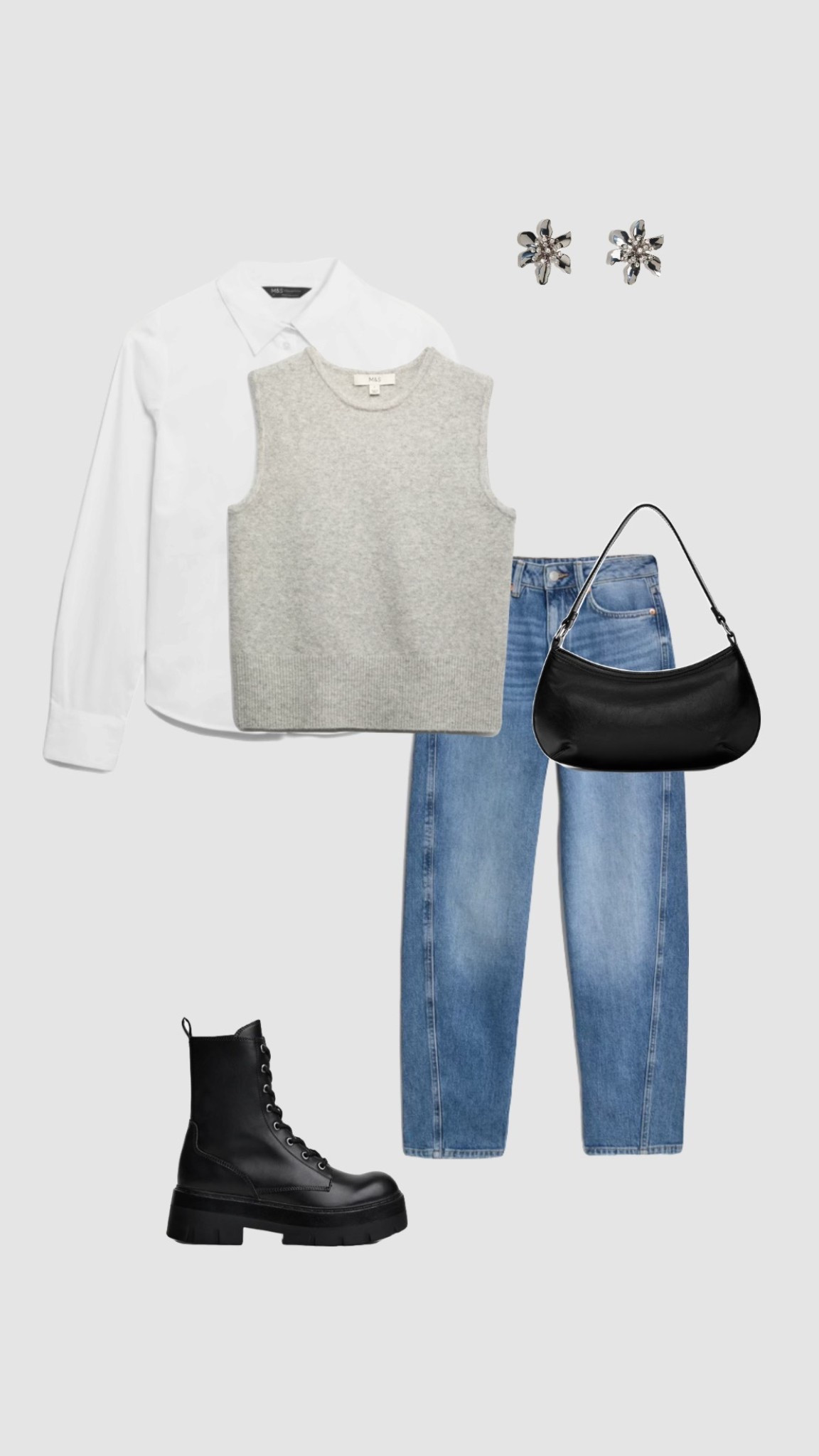 Get 15% off Charles & Keith with code - COMAMBW15-ISMQW9CEVA

Smart Casual Outfit Inspo 

• grey knit crew neck jumper vest white shirt workwear work outfits winter uk outfit city break blue straight leg high waisted jeans black chunky lace boots college outfits autumn outfit •

#LTKuk #LTKwinter #LTKworkwear