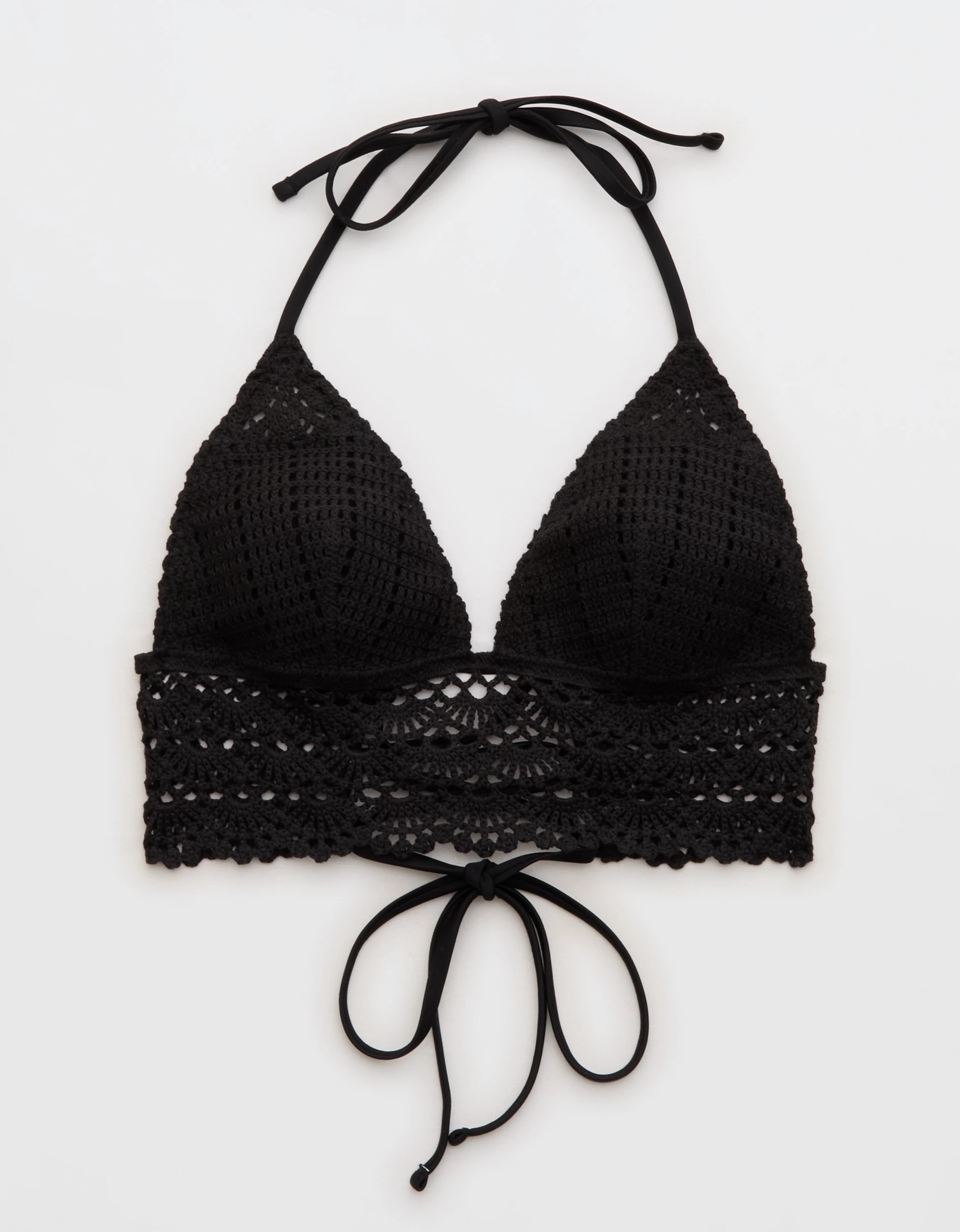 Aerie Longline Crochet Triangle Bikini Top | Aerie