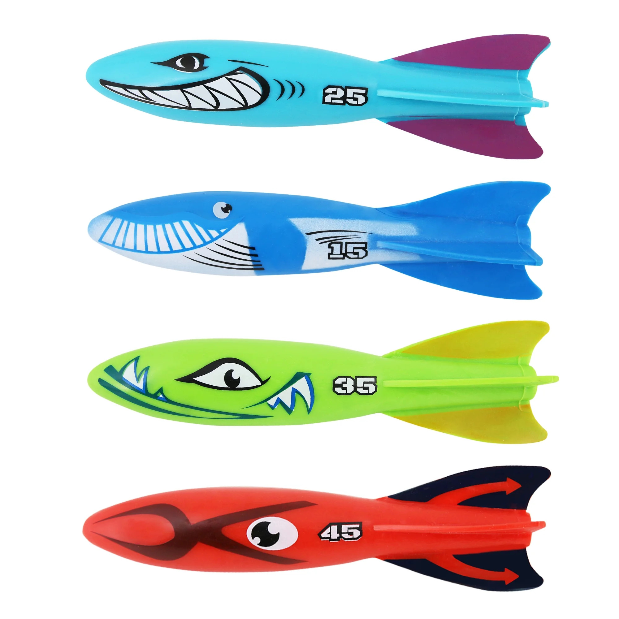 Play Day Diving Torpedoes 4-Pack Kids Pool Dive Toys Underwater Summer Family Fun, Ages 3+ | Walmart (US)