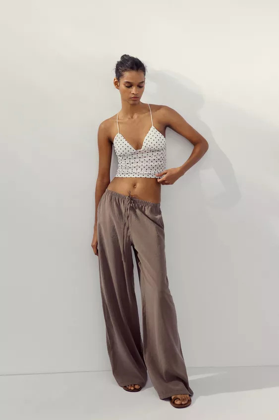 FLOWY PALAZZO PANTS | Zara US