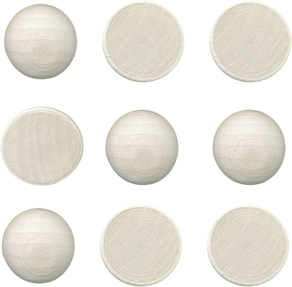 300pcs Half Wood Balls, 15mm Split Wooden Beads, Mini Round Half Ball Unfinished Natural Half Bea... | Amazon (US)