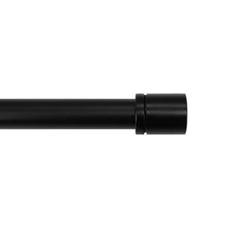36 in. - 72 in. Telescoping 1 in Single Rod Deco Bracket Kit in Matte Black with Elevated Cap Fin... | The Home Depot