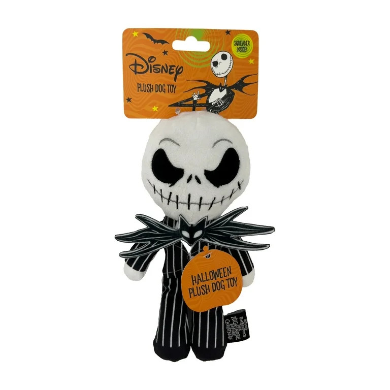 Disney Halloween Dog Toy, Nightmare before Christmas Jack Skellington, Plush, Squeaky, Black & Wh... | Walmart (US)