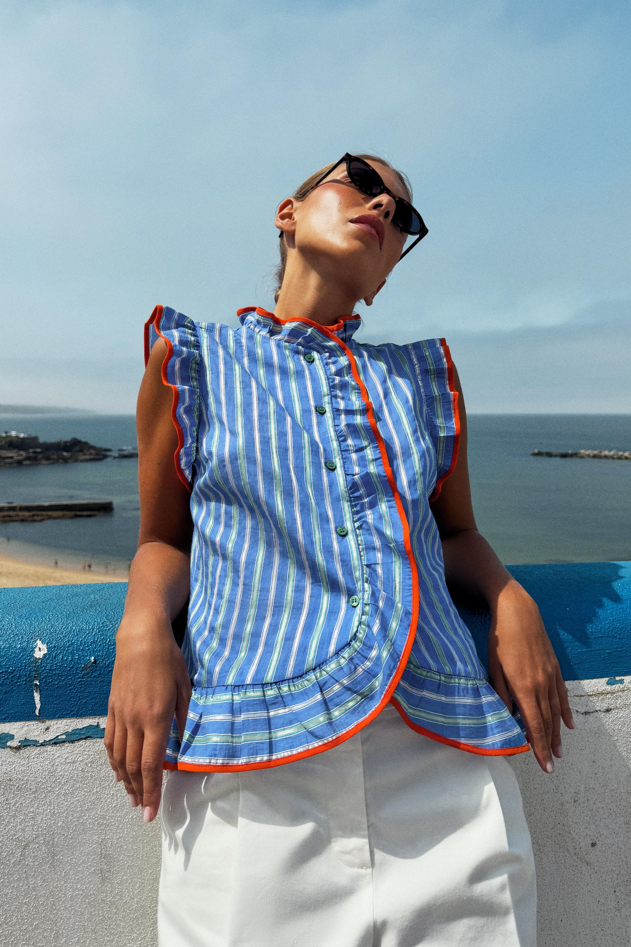STRIPED RUFFLE SHIRT | Zara US