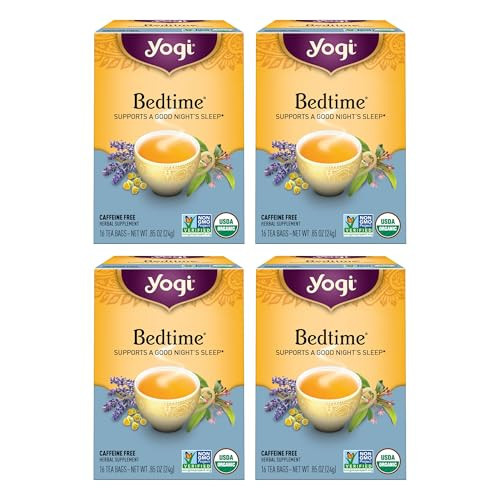 Yogi Tea Bedtime Tea - 16 Tea Bags per Pack (4 Packs) - Chamomile & Passionflower Herbal Tea Blend - Tea to Support a Good Night's Sleep - Includes Lavender, Licorice Root, Spearmint & Cardamom | Amazon (US)