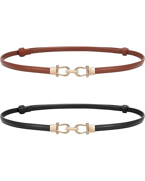 JASGOOD Leather Skinny Women Belt Ladies Thin Waist Belts Plus Size Adjustable for Jeans Pants Dr... | Amazon (US)