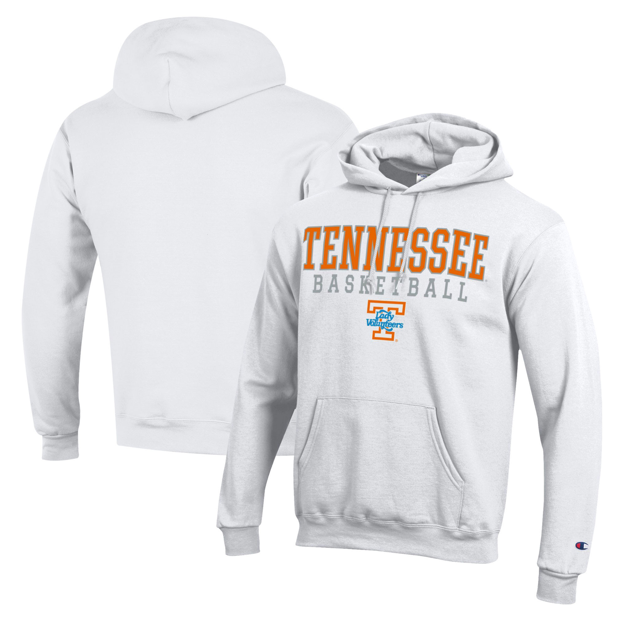 Men's Champion White Tennessee Volunteers Lady Vols Basketball Stack Pullover Hoodie | Fanatics