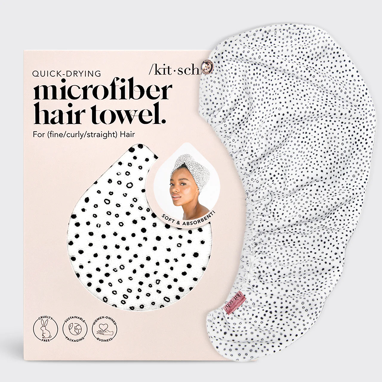 Microfiber Hair Towel - Micro Dot | Kitsch