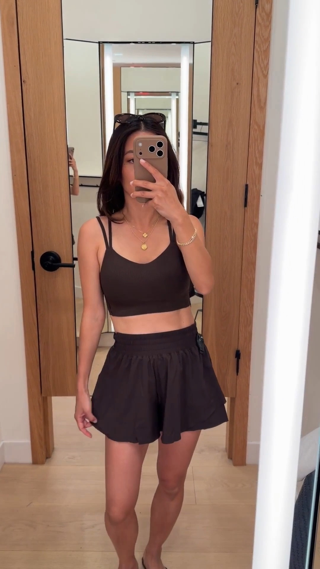 Size info below! • cutest High-rise flutter shorts size XS. Trying on Mahogany brown. I sized up. XS waist measures 24” when not stretched. 
• ribbed Like a Cloud Longline Bra size 4 I also sized up so it’s not snug. So lightweight soft and comfy. 
• sandals 6 (im usually a 5.5)

Casual shorts, matching active set, athleisure, petite friendly easy mom outfits

#LTKActive #LTKPetite #LTKfitnessgoals