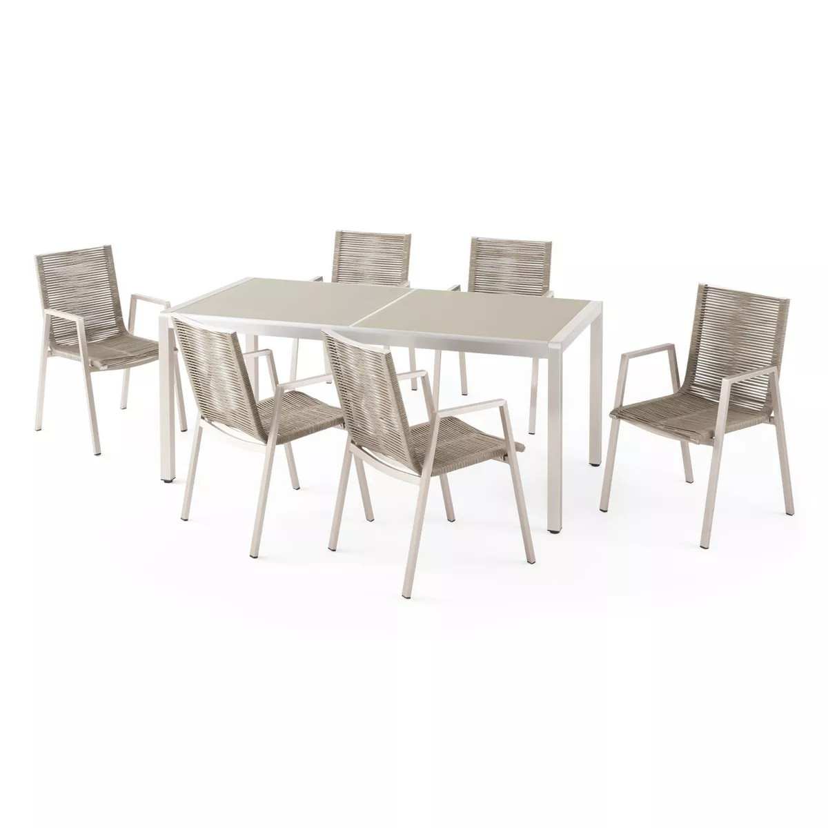 Grafton 7pc Aluminum Modern Dining Set - Christopher Knight Home | Target