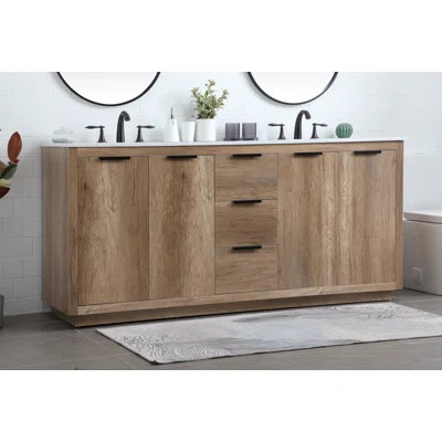 Broadlands 72'' Double Bathroom Vanity with Engineered Marble Top | Wayfair North America