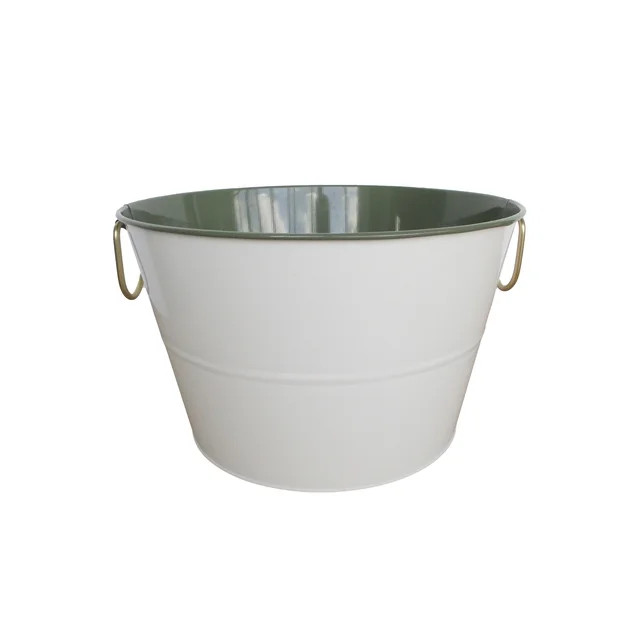 Better Homes & Gardens Galvanized 2-Tone Round Tub - Green | Walmart (US)