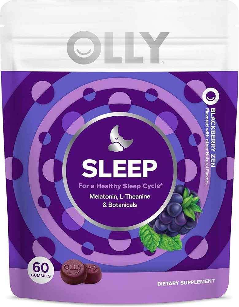 OLLY Sleep Gummy, 3 mg Melatonin, L-Theanine, Chamomile, and Lemon Balm Extracts, Blackberry Flav... | Amazon (US)