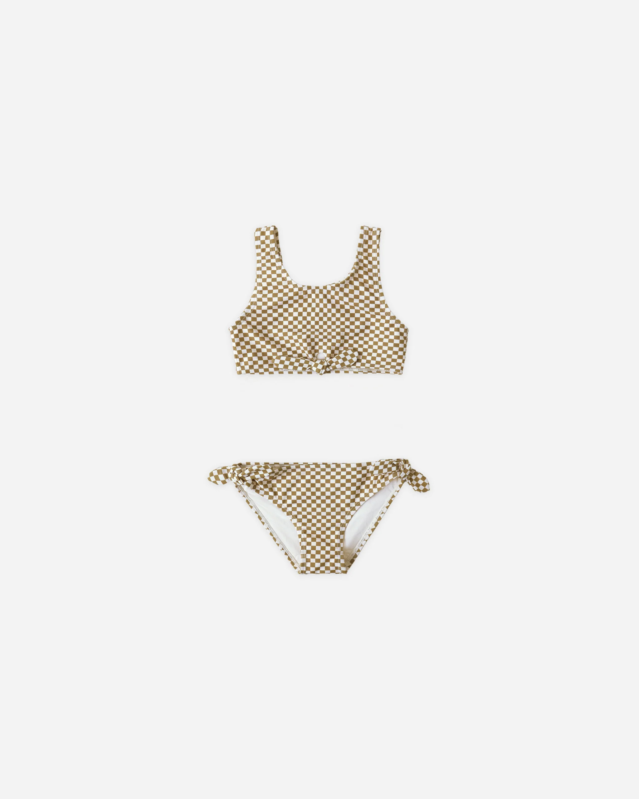 Knotted Bikini Ocre Check | Rylee + Cru