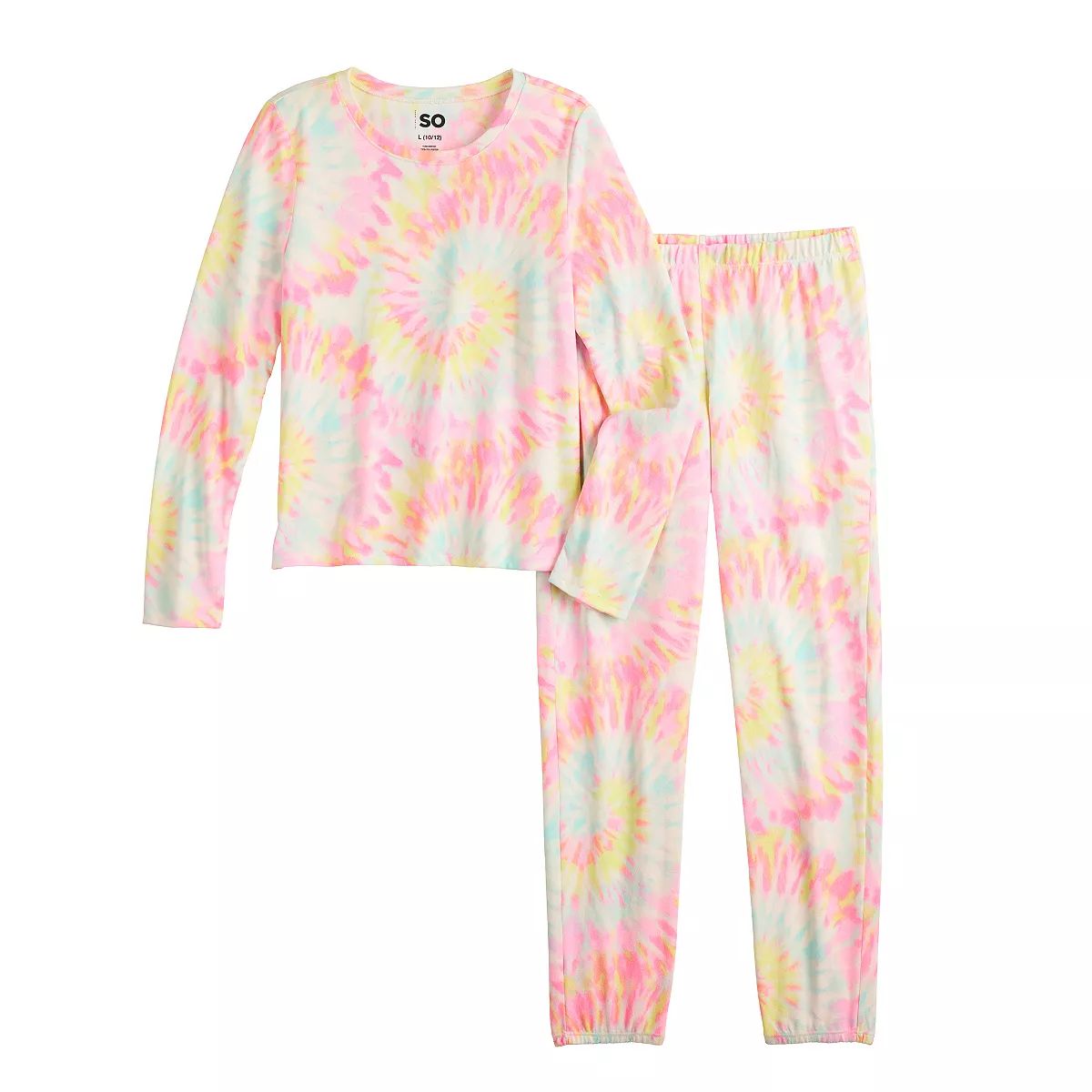 Girls 4-20 SO® Printed Long Sleeve Tee & Jogger Pants Pajama Set in Regular & Plus | Kohl's