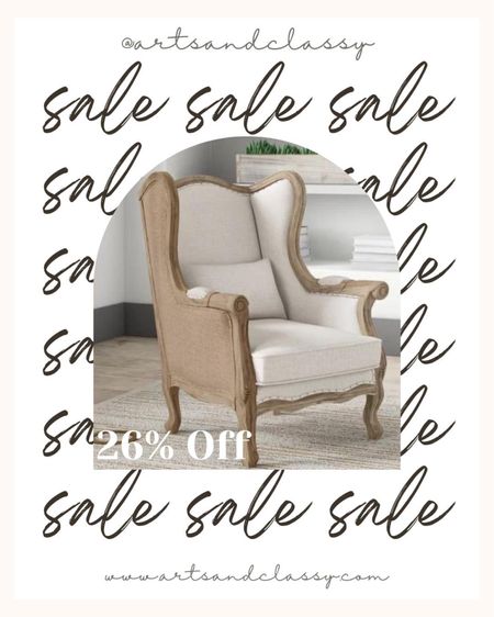 This elegant Lorinda Upholstered Wingback Chair on Wayfair is currently on sale at 26% off. Made with a solid beech wood frame and upholstered in a velvet and linen blend, this classic armchair boasts flared arms and mini cabriole feet. The seat is filled with foam for added comfort, and the removable cushions make cleanup easy. This chair also includes a toss pillow for added texture. Elevate your reading nook or living room with this stylish and comfortable chair. See more on the blog: artsandclassy.com - link in my profile. 


#LTKhome #LTKsalealert #LTKSeasonal