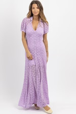 GIANNA LAVENDER LACE MAXI DRESS | L'ABEYE