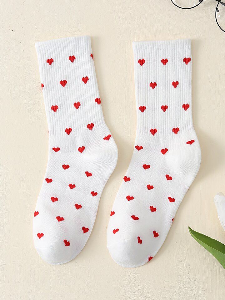 Men Heart Pattern Crew Socks | SHEIN