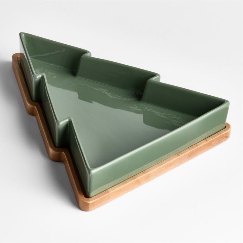 Oven-to-Table Holiday Tree with Wood Trivet + Reviews | Crate & Barrel | Crate & Barrel