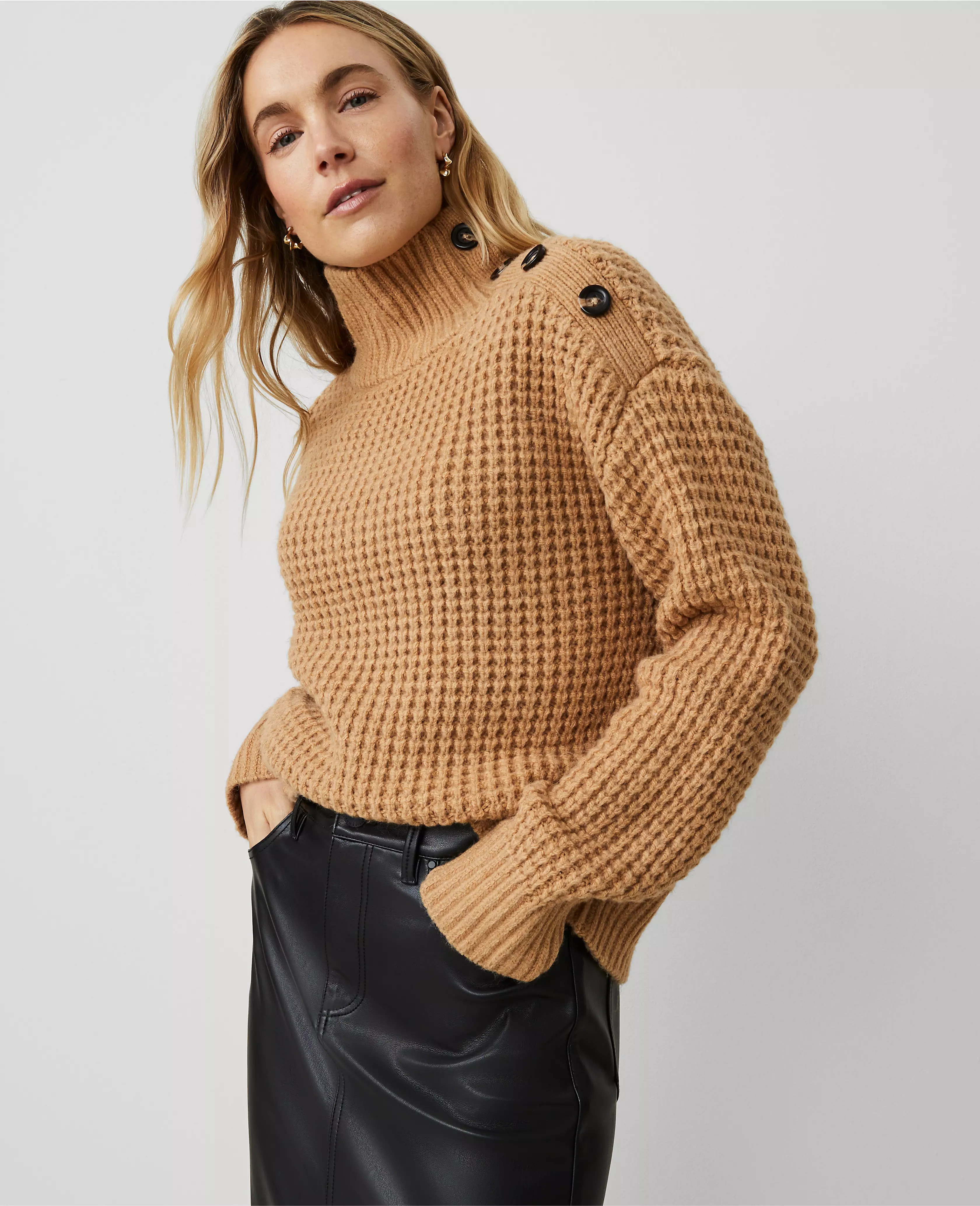 Weekend Waffle Stitch Sweater | Ann Taylor (US)