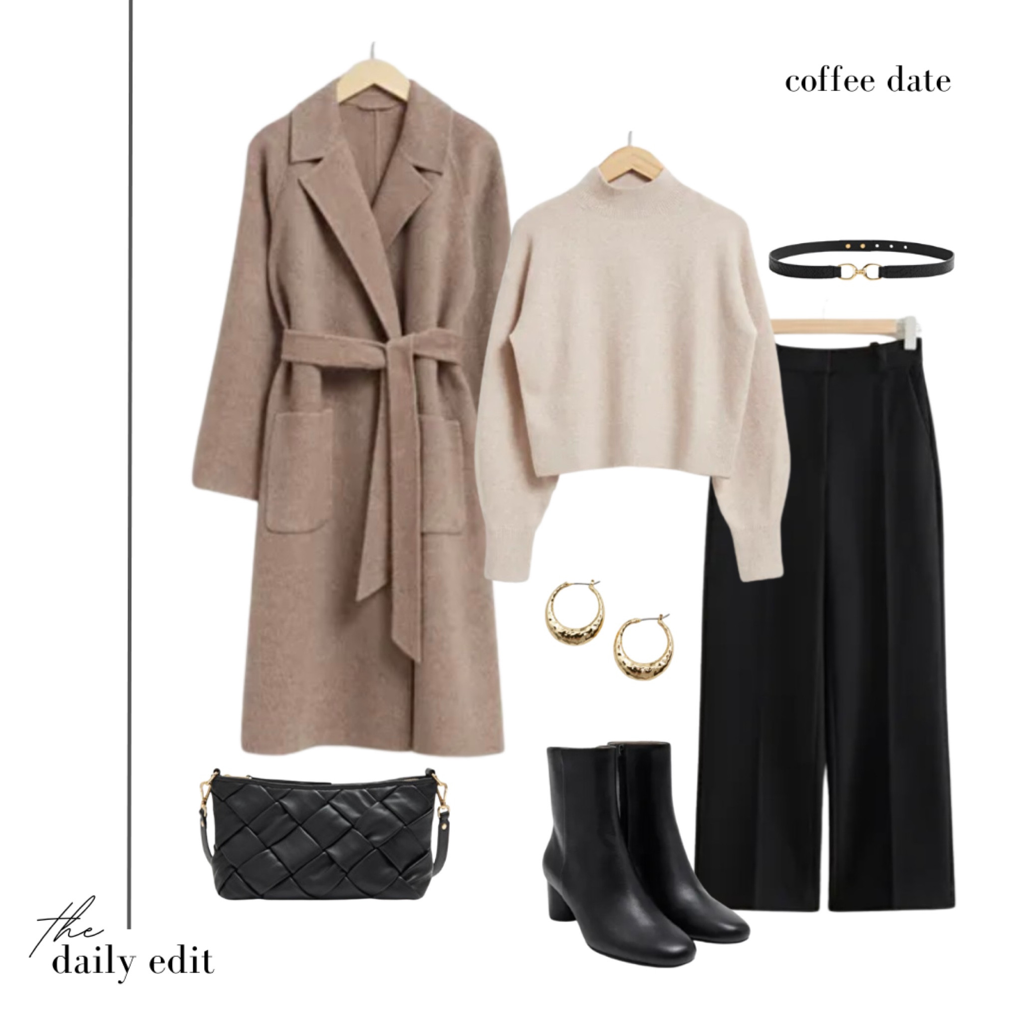 My go-to kinda outfit 🤎 

Every single item featured is from & Other Stories. You can grab 20% off orders over £60 in their Black Friday sale now 🙌🏼 

Black Friday deals, cyber week deals, Black Friday sales, Black Friday uk, bfuk, neutral outfit, timeless style, style inspiration, coffee date outfit, day to night look, horsebit belt, black wide leg trousers, bottega style bag, brown coat, wrap coat, everyday essentials, fall fashion, virtual stylist, what to wear today, winter outfit ideas 

#LTKsalealert #LTKCyberWeek #LTKCyberSaleUK