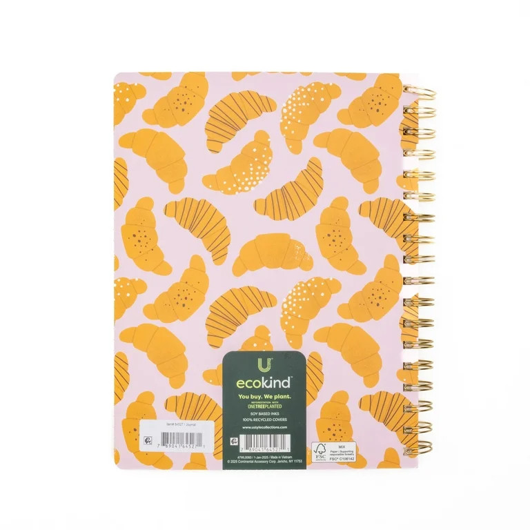 Ecokind by U Style Croissant Twin Wire Hard Cover Journal, 7.08" x 9.21", 96 Sheets, Teens, Kids,... | Walmart (US)